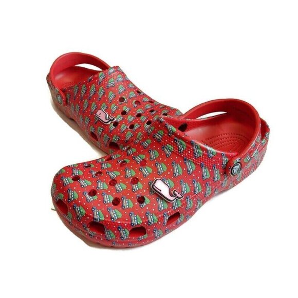 CROCS Classic Vineyard Vines Holiday Clog Sandals Mens Size 10 Womens Sz 12 Red - Picture 5 of 8